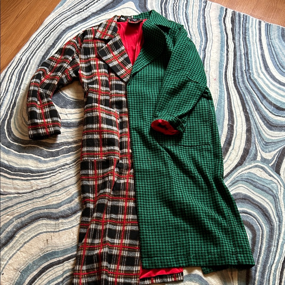 Dressed in LaLa Plaid and Houndstooth Long Coat